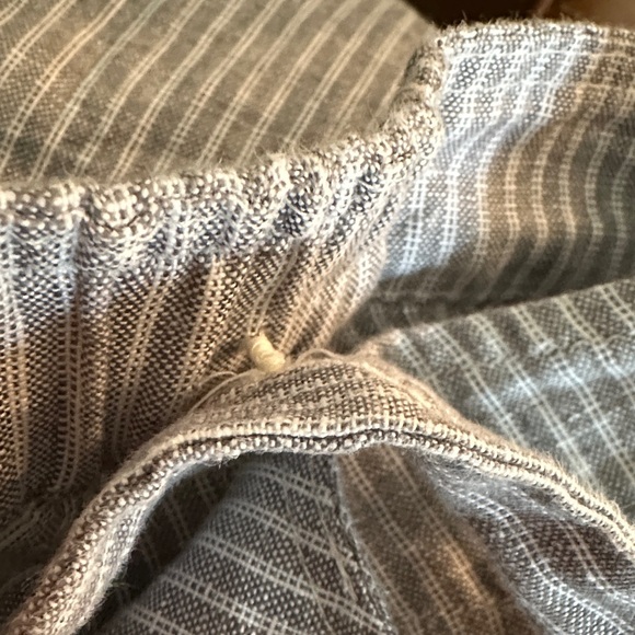 Everlane Linen Gray Striped Overalls Jumpsuit - Picture 5 of 7